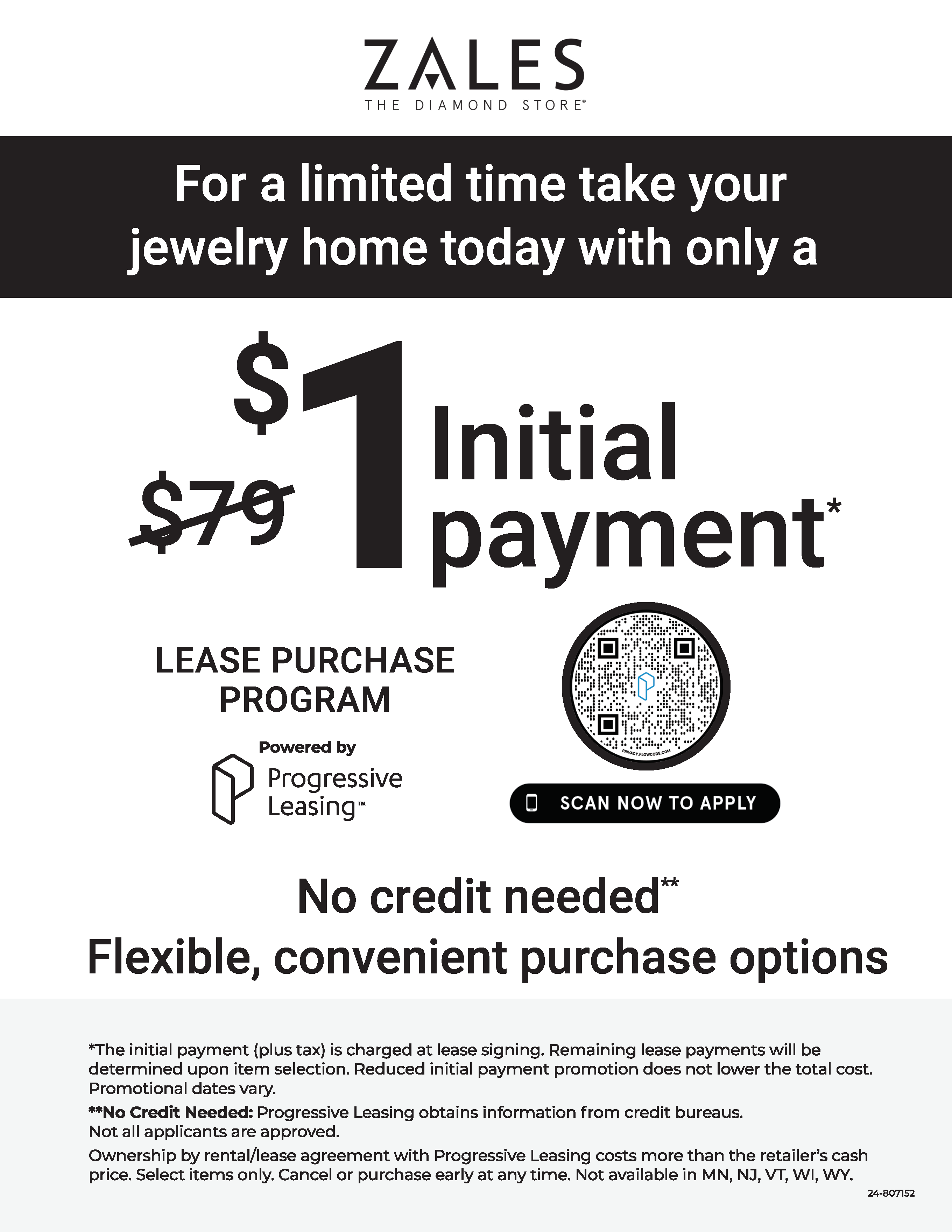 Zales 1 Initial Payment POD Signage